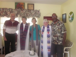 Good Shepherd Pastors Judy B and Judy L with Rev. Judith McKloskey And Church Leaders Hank Tessandori and Harry Gary
